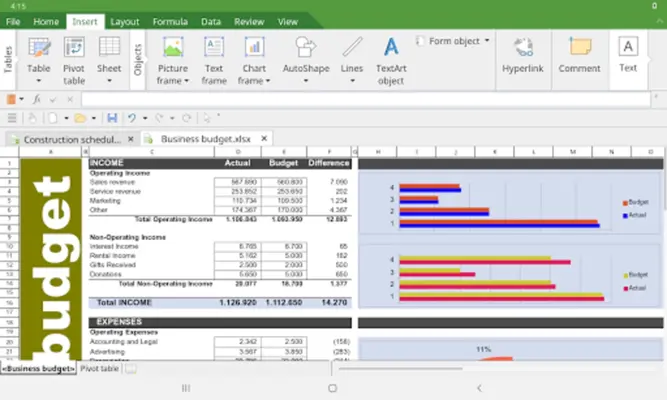 PlanMaker Spreadsheet android App screenshot 0